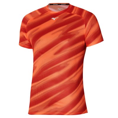 Camisa Mizuno Dryaeroflow Estampados Tee Hombre Rojos - Chile M275LCZMYJ